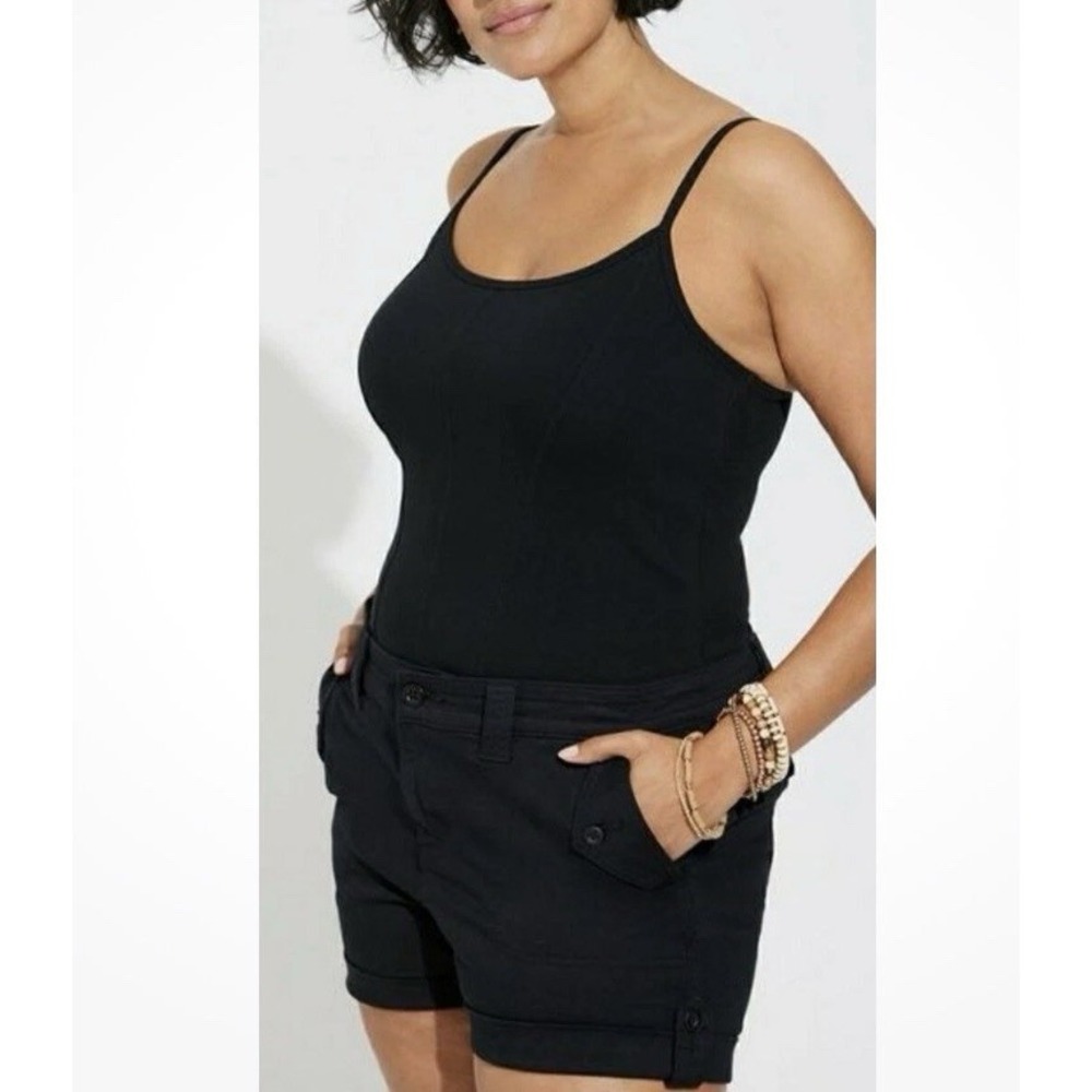 Torrid Sexy Black Corset Seam Foxy Cami Preppy Bodysuit Plus Size 4, 4X, 26 NWT